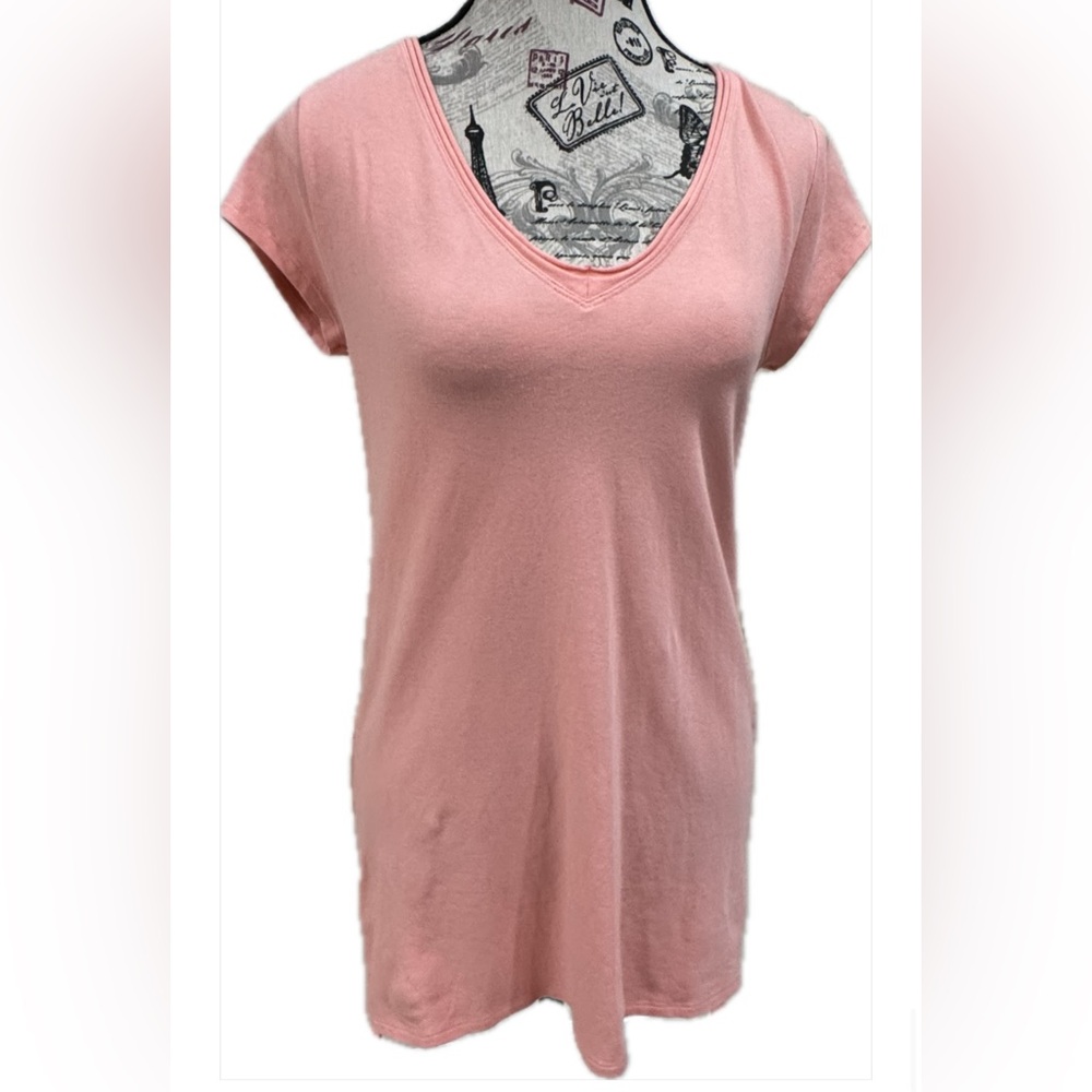 White House Black Market salmon Cap Sleeve Relaxed tunic tee